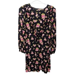 Zara Black Floral Mini Dress P2P 16.5 Size US M